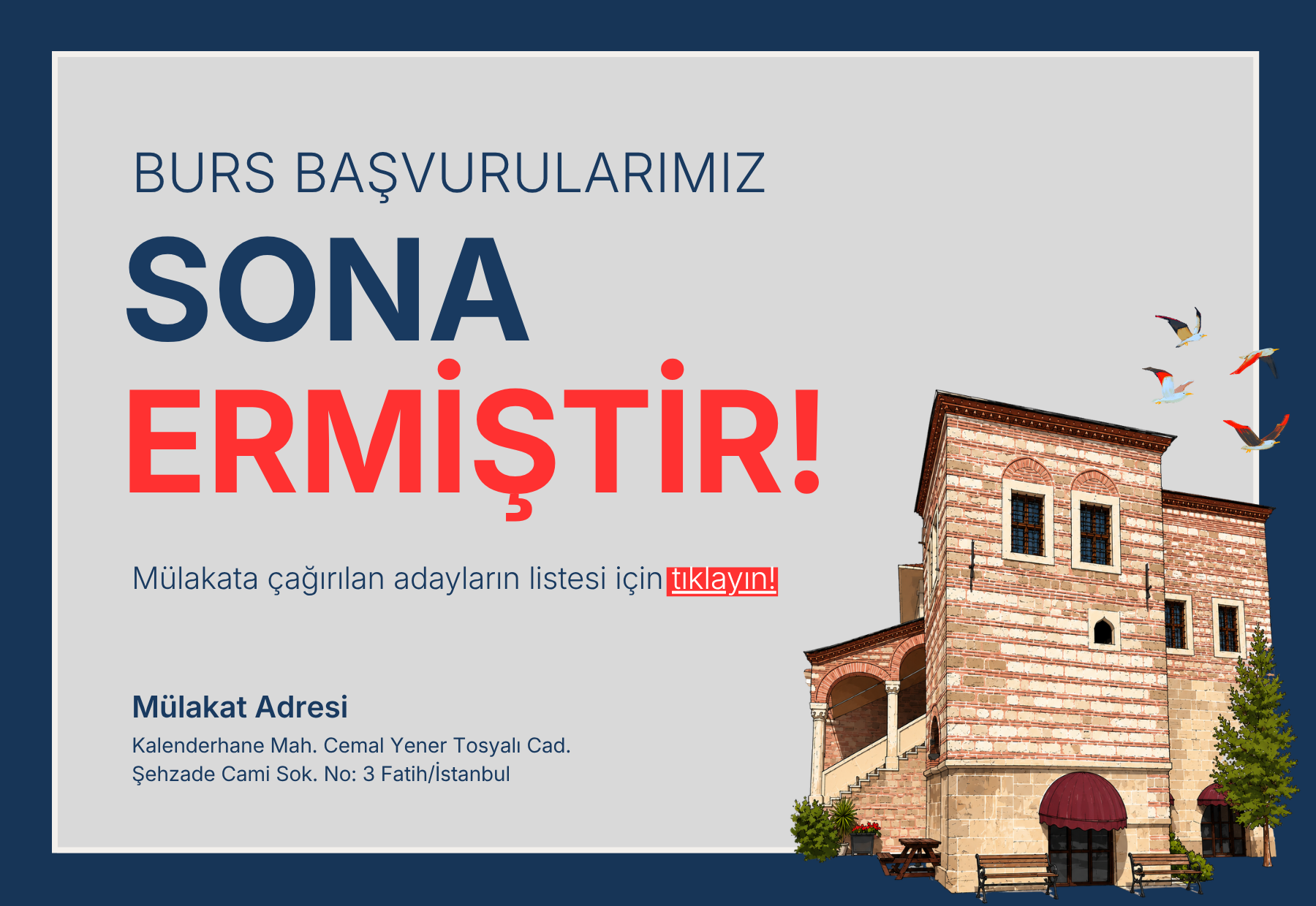 MÜLAKATA DAVET EDİLEN ÖĞRENCİLERİN LİSTESİ